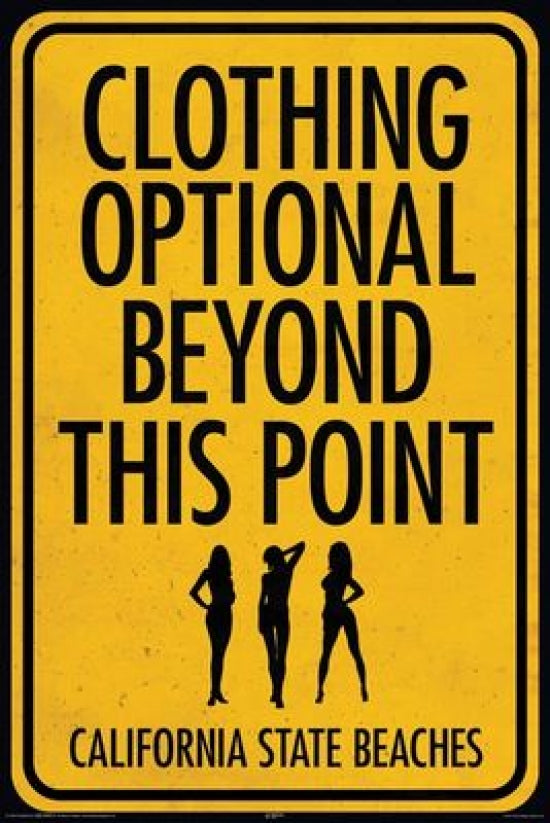 Clothing Optional - Yellow Poster Print (24x36) featuring vibrant yellow color