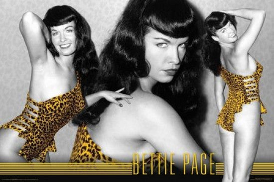 Bettie Page Leopard Poster Print - 24x36 Rolled Poster