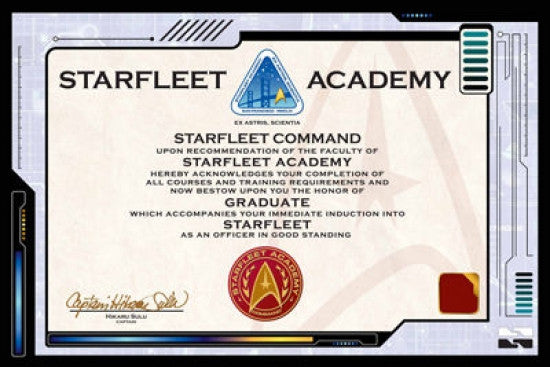 Star Trek Certificate Poster Print - Rolled Art Print (24x36)