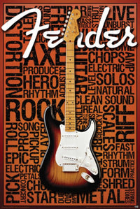 Fender - Words Rolled Poster Print (22x34) | Posterazzi