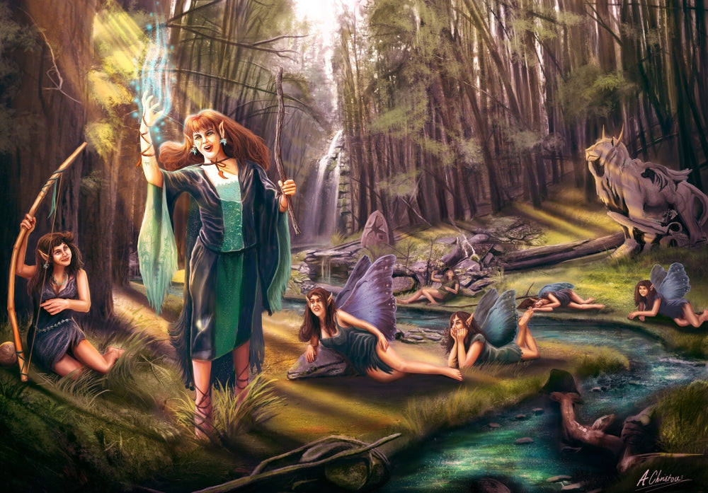 'Gaias Haven' art print by Anthony Christou featuring vibrant nature imagery.