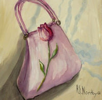 Purse Red Poster Print by Harriet Nordby, 12 x 12 inches, vibrant art.