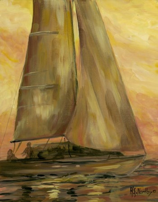 Sailboat 1 Poster Print by Harriet Nordby showcasing a serene sailing scene.