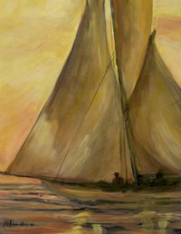 Sailboat 2 Poster Print by Harriet Nordby showcasing a tranquil sailing scene.