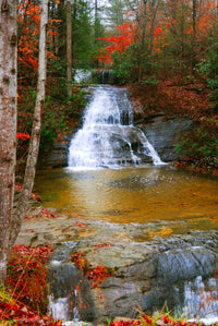 Water Fall Poster Print by Jerome Andrews showcasing a serene waterfall.