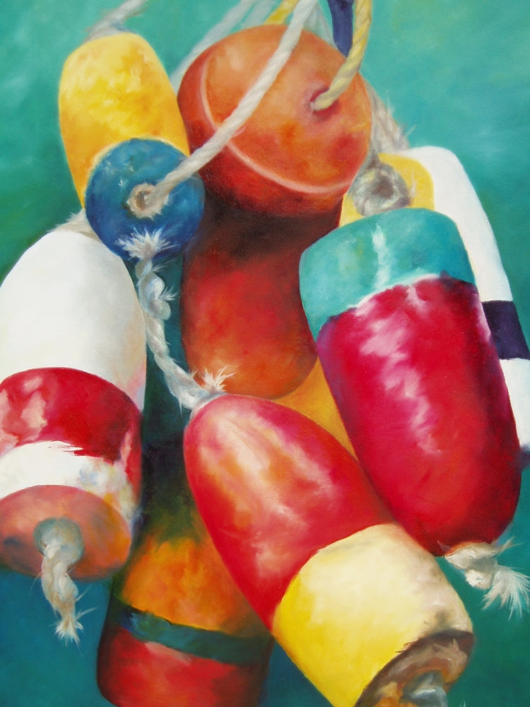 Knots of Buoys Poster Print by Janne Matter featuring vibrant colors and intricate knots.