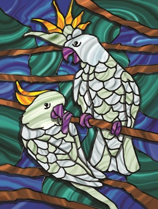 Vibrant Parrot C Poster Print by Jeff Maraska showcasing colorful bird art.