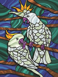 Vibrant Parrot C Poster Print by Jeff Maraska showcasing colorful bird art.
