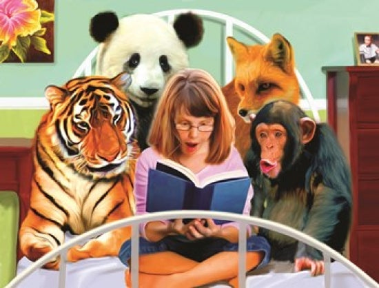 Readers Poster Print by Jeff Maraska showcasing a vibrant literary theme.