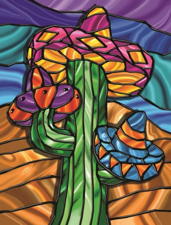 Sombrero 1 Poster Print by Jeff Maraska showcasing vibrant colors.