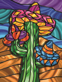 Sombrero 1 Poster Print by Jeff Maraska showcasing vibrant colors.