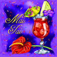 Mai Tai Artwork Print by Jeff Maraska - 12x12 vibrant cocktail decor