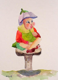 Leprechaun Mushroom Poster Print by Kay Smith, vibrant fantasy art