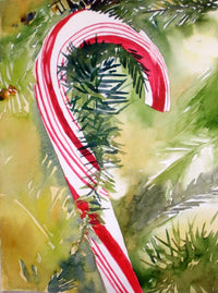 Candy Cane Poster Print by Kay Smith showcasing festive holiday spirit.
