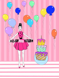 Birthday Girl 1 Poster Print by Melissa Corsari featuring festive birthday imagery.