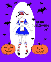 Happy Halloween Poster Print by Melissa Corsari, festive art for Halloween decor.