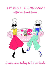 Lazy Friend Poster Print by Melissa Corsari, humorous wall art.