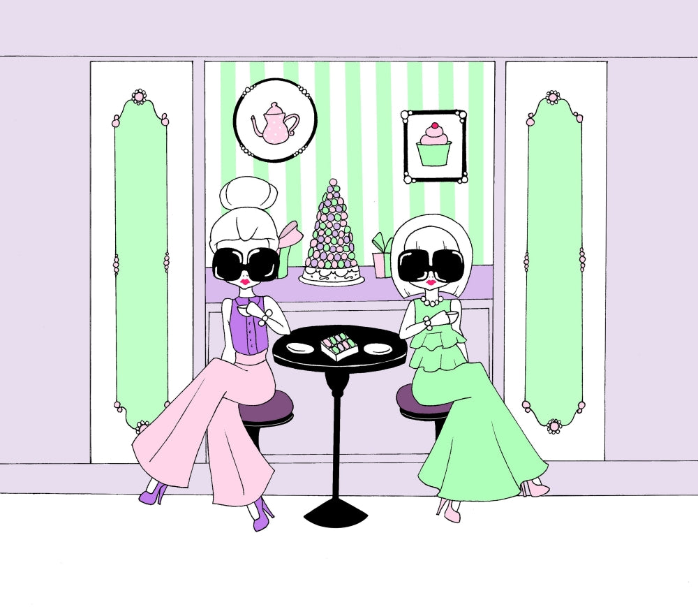 Macaroons Cafe Poster Print by Melissa Corsari featuring colorful macaroons.