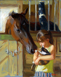 Curiosity Poster Print by Ron Bayens, vibrant art for home decor.