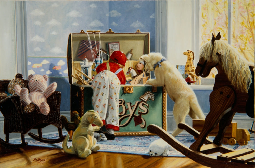The Toy Box Poster Print featuring playful and colorful imagery