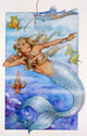 Mermaid 2 Poster Print by Susan Edison, vibrant ocean-themed art