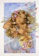 Mermaid 3 Poster Print by Susan Edison, featuring a vibrant underwater scene.