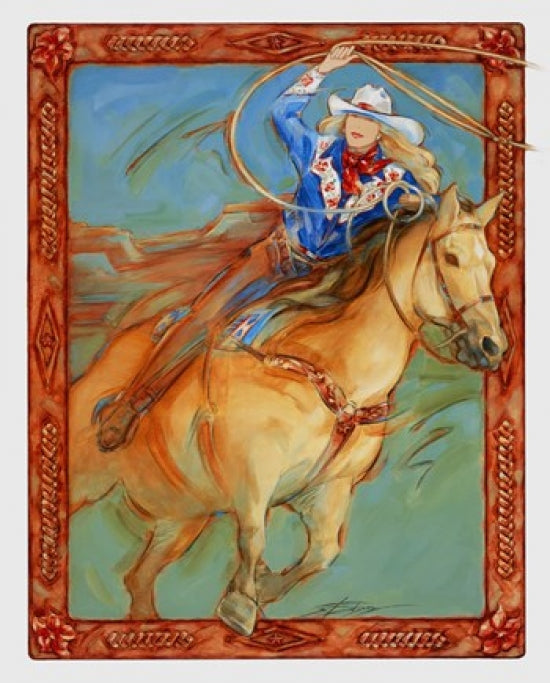 Ride With the Best Poster Print by Susan Edison, vibrant art piece for home decor