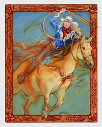 Ride With the Best Poster Print by Susan Edison, vibrant art piece for home decor