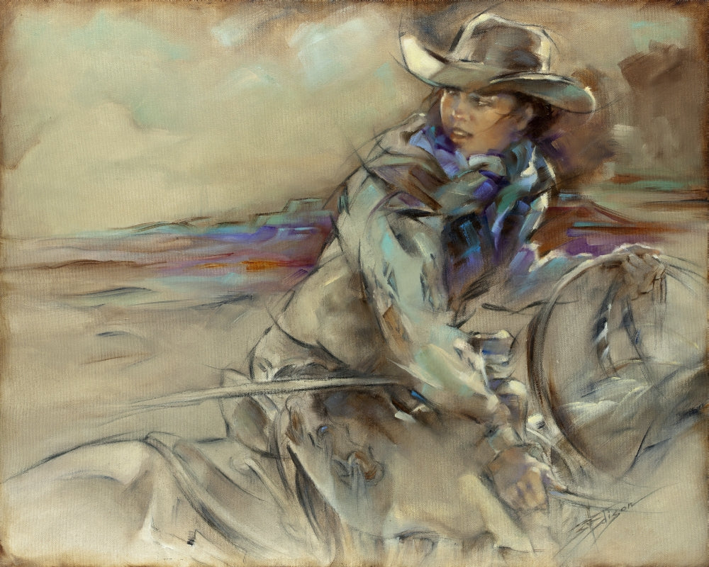 Dallied Up Poster Print by Susan Edison - vibrant artwork