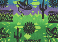 Fiesta Green Poster Print by Sara Henry showcasing vibrant colors and dynamic composition.