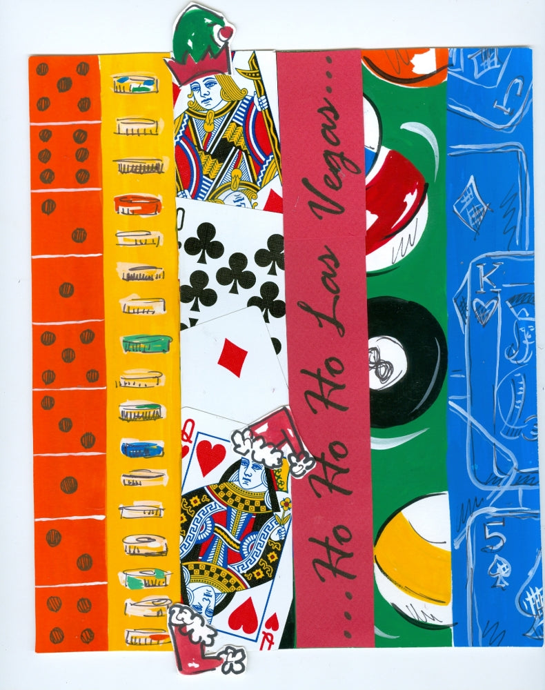 Vegas Christmas Poster Print by Sara Henry featuring vibrant holiday colors.