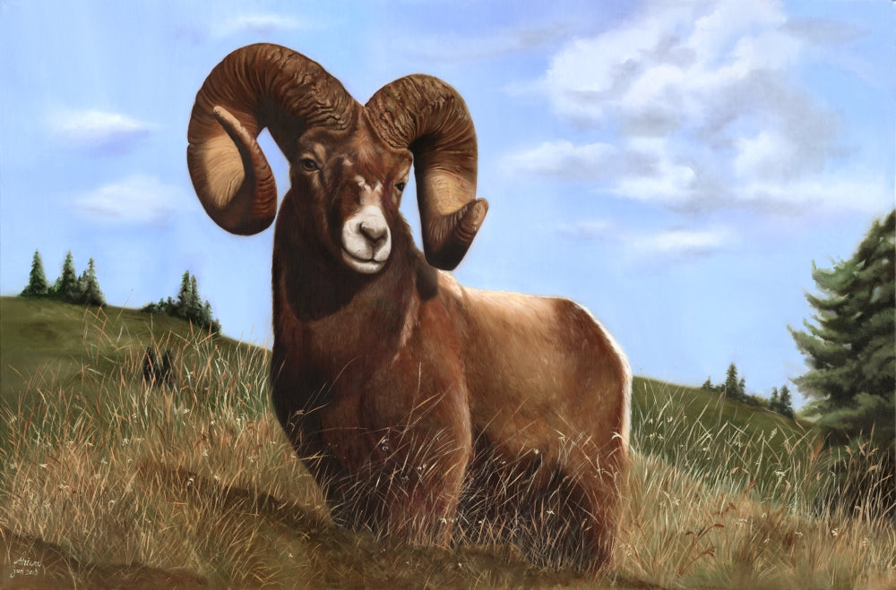 Vibrant Ram Poster Print showcasing colorful artwork.
