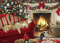 Sleeping Pets Poster Print by The Macneil Studio, soothing and adorable art for pet lovers