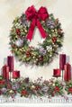 Xmas Wreath Poster Print by The Macneil Studio, festive holiday decor.