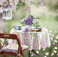 Outdoor Table Poster Print - Beautiful outdoor dining scene by The Macneil Studio.