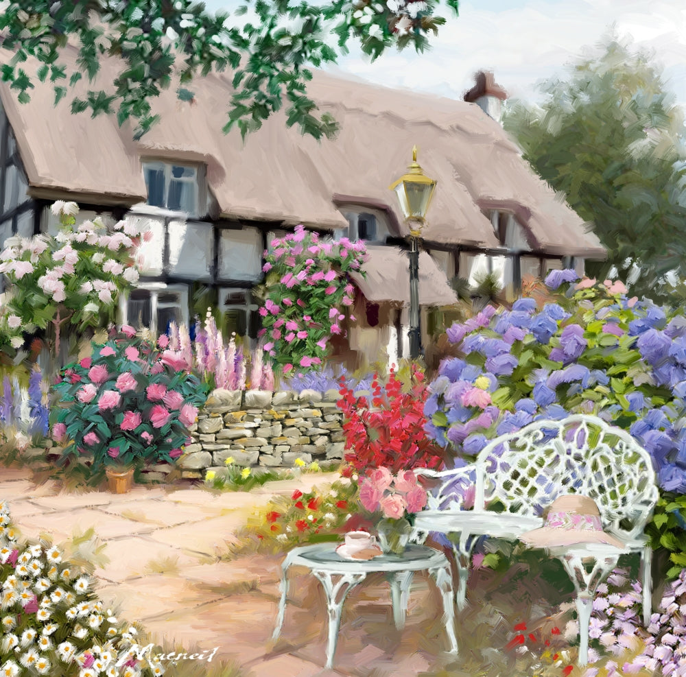 Cottage Garden Poster Print by The Macneil Studio - 12 x 12