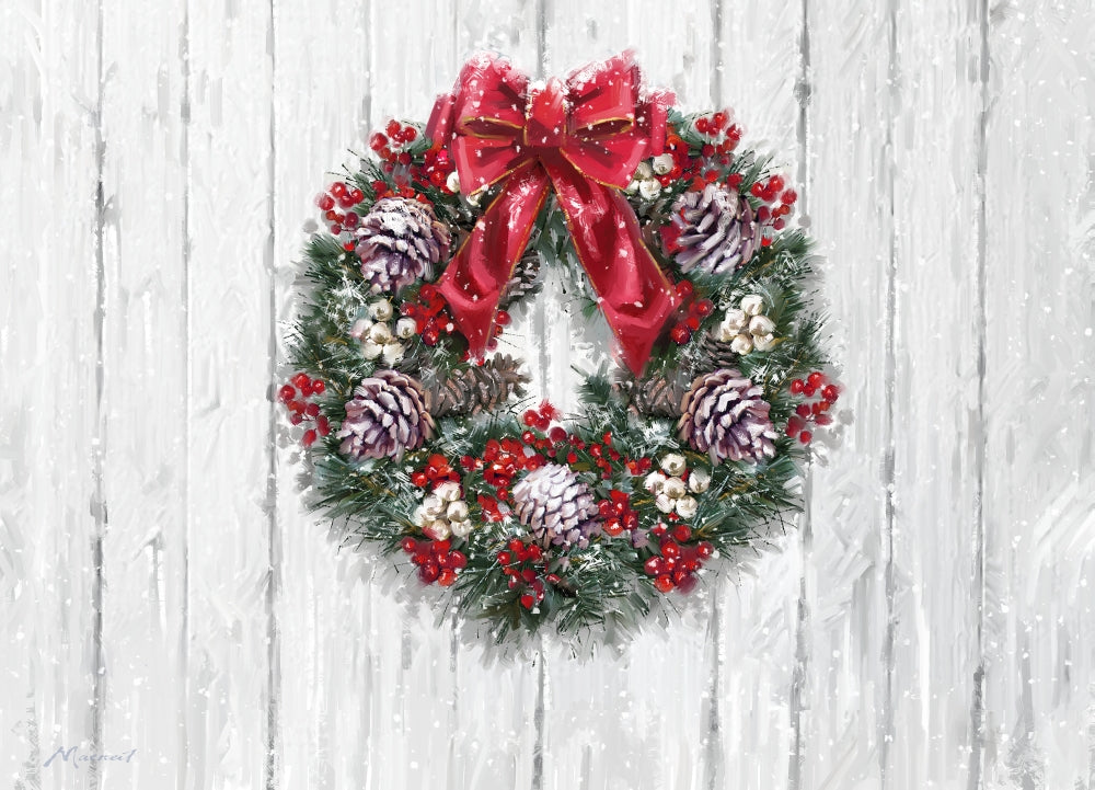 Wreath on Panel Poster Print by The Macneil Studio, vibrant nature artwork