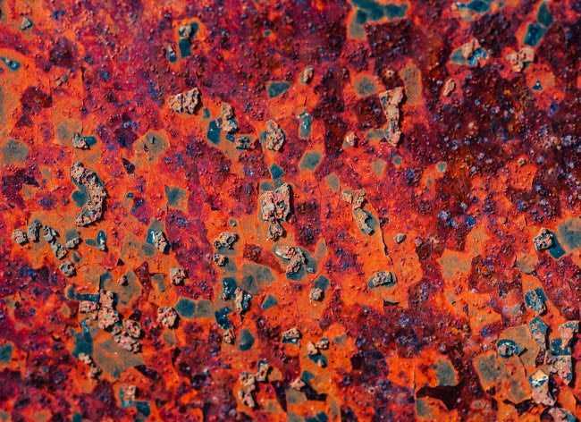 Rust Abstract Poster Print by Zandria Muench Beraldo showcasing dynamic shapes and earthy tones.