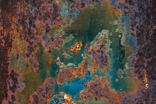 Details of Rust and Paint on Metal Poster Print by Zandria Muench Beraldo