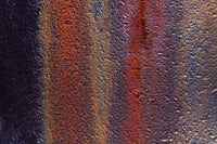 Details of Rust and Paint on Metal Poster Print by Zandria Muench Beraldo, showcasing textures and colors of weathered metal.