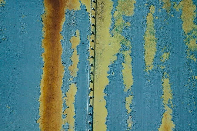 Details of Rust and Paint on Metal poster print by Zandria Muench Beraldo showcasing intricate textures.