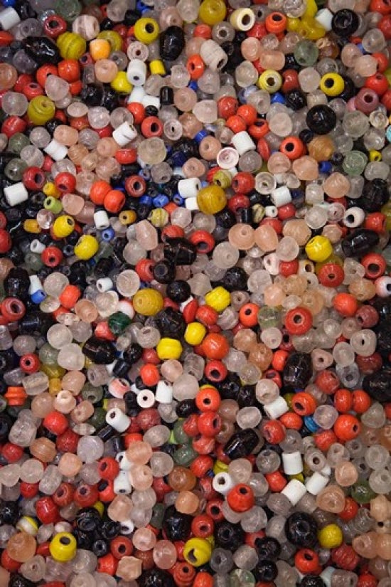 Glass beads displayed at Khan el Khalili Bazaar in Cairo, Egypt poster print.