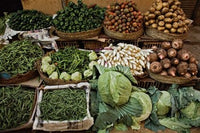 Vegetables for Sale street market poster print showcasing fresh produce in Luxor, Egypt.