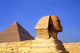 Close-up of the Sphinx and Pyramids of Giza Poster Print