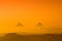 Pyramids at Giza Poster Print by Kenneth Garrett showcasing Khafre and Menkaure