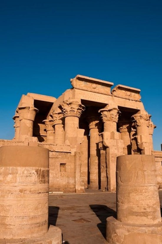 Kom Ombo Temple Poster Print by Michael DeFreitas, featuring vibrant colors and intricate details.