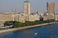 Corniche El Nil poster print featuring the Nile River in Cairo, Egypt by Nico Tondini.