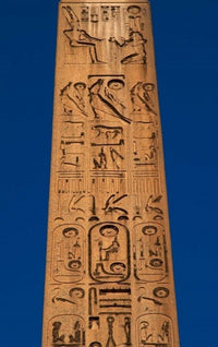 Egypt Temple of Luxor Poster Print with Hieroglyphics and Obelisk of Ramesses II by Prisma Archivo.