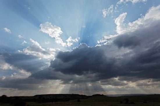 Light Beams Through Clouds, Maasai Mara, Kenya Poster Print by Adam Jones
