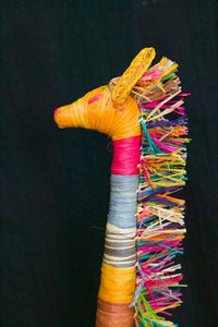 Embroidered Giraffe Craft Poster Print by Keren Su